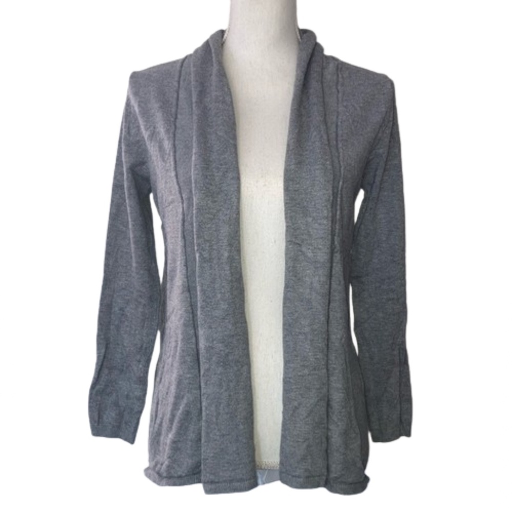 ZARA KNIT Gray Open Front Cardigan long sleeve Womens medium
